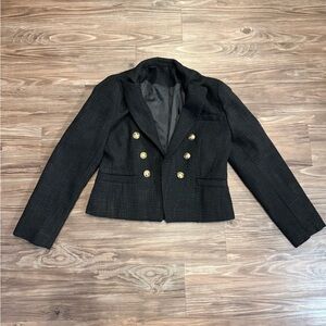 Elegant Black Double-Breasted Women's Jacket